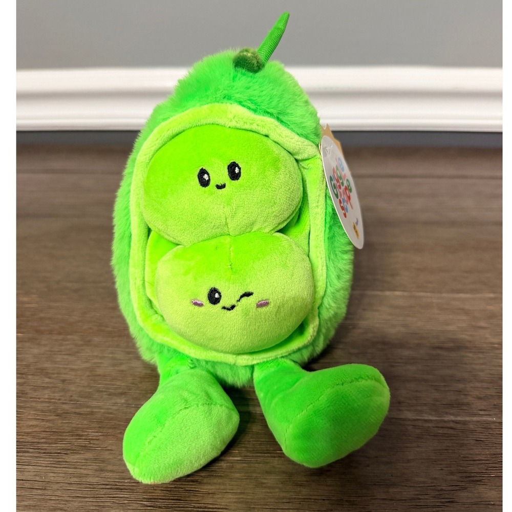 GiggleScape Peas in a Pod Plush Stuffed‎ Animal Green Target Brand 7 Inch NWT